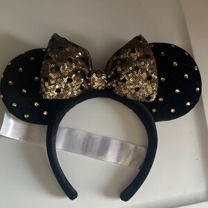 Disney Black and Gold Sequin Mouse Ears Headband